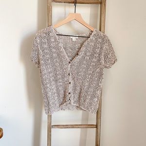 Neutral crochet button up top